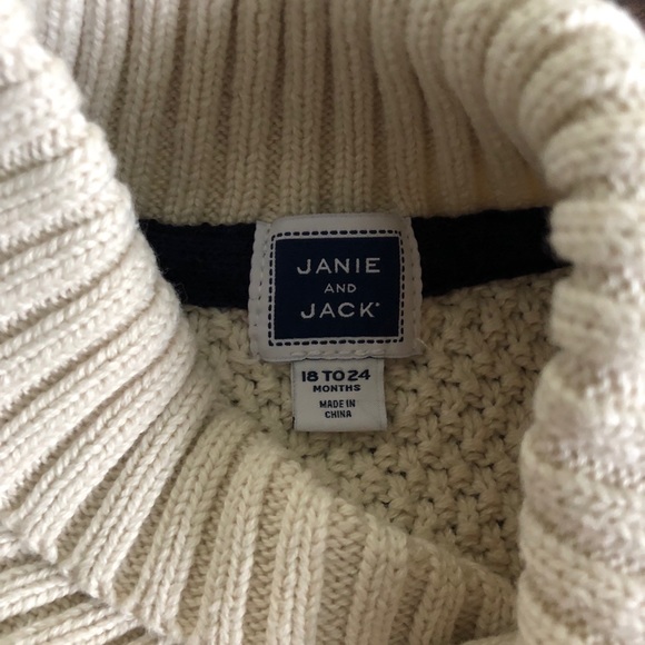 J&J Cable Knit Shawl Sweater 18-24mos - Picture 3 of 3